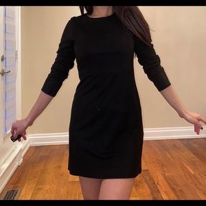 Black suede style mini dress long sleeve